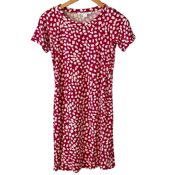 DVF Diane von Furstenberg Beth Pink Leopard Silk Shift Dress Womens size 2 - Picture 2 of 9